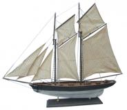 Segel-Yacht, Holz mit Stoffsegel, L: 85cm, H: 72cm