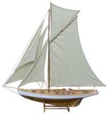 Segel-Yacht, Holz mit Stoffsegel, L: 125cm, H: 135cm