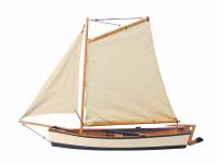 Fischerboot, Holz mit Stoffsegel, L: 45cm, H: 32cm