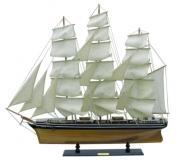 Segelschiff - Cutty Sark, Holz mit Stoffsegel, L: 100cm, H: 90cm