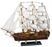 Fregatten-Raddampfer, Holz mit Stoffsegel, L: 49cm, H: 43cm
