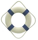 Rettungsring, blau/weiss, Styropor mit Stoff, Dm: 30cm