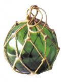 Fischer-Kugel, gruen, Glas mit Netz, Dm: 12,5cm