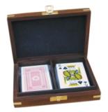 Spielkartenbox, Holz, inklusive Kartenspiel, 15,5x11,5x4cm