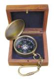 Schluesselanhaenger - Kompass mit Deckel, Messing antik, Dm: 4,5