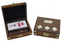 Tarot-Kartenspiel & Wuerfel in der Holzbox, 14,5x12x4,5cm