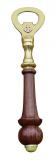 Flaschenoeffner, Messing mit Holzgriff, 18cm
