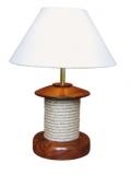 Lampe mit Tau, Holz, elektrisch 230V, H: 47cm, Dm: 20/35cm