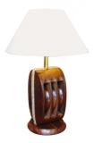 Lampe - Blockrolle, Holz, elektrisch 230V, H: 52cm, Dm: 18/35cm