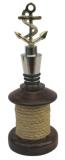 Flaschenstoepsel - Anker, Holz/Messing teilweise versilbert, H: 