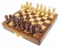 Schachspiel in der Faltbox, Holz, magnetisch, 12,5x12,5x1,7cm