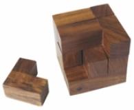 Knobelspiel, 7 Teile, Holz, 6x6x6cm