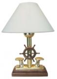 Lampe - Poller mit Steuerrad, elektrisch 230V, Messing/Holz, H: 