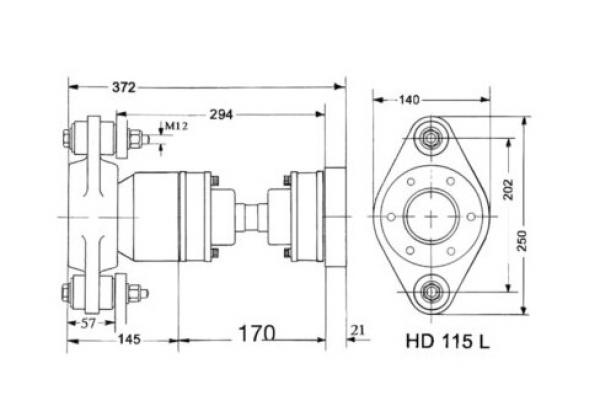 A-Flex Homokinetisches Antriebssystem Modell HD115L, Satz