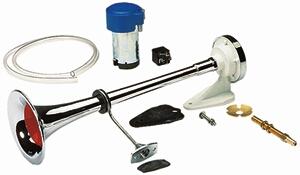 El.horn,12v,510mm,mess.verchr. Mit Kompressor,250hz,einzelhor