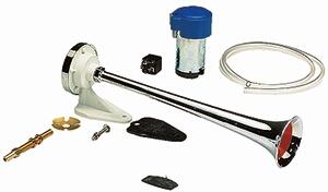 Elektrische Horn,12v,350hz, Plastik Chrom mit Kompressor+Relais