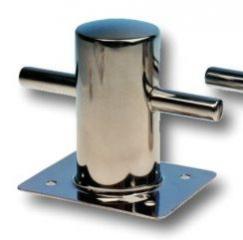 Niro Poller mittel 120mm mit Fussplatte fuer Bolzen Montage